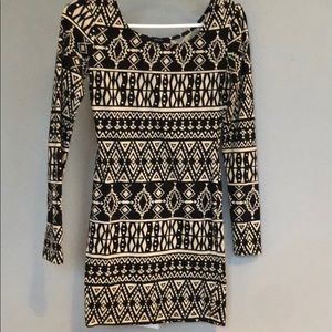 Detailed Black and Beige Dress